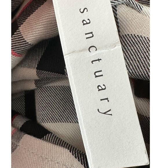 Sanctuary plaid long sleeves front crossed top size small - Picture 6 of 11